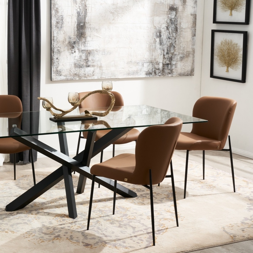 Lola Black Dining Table - Glass Top | Koala Living