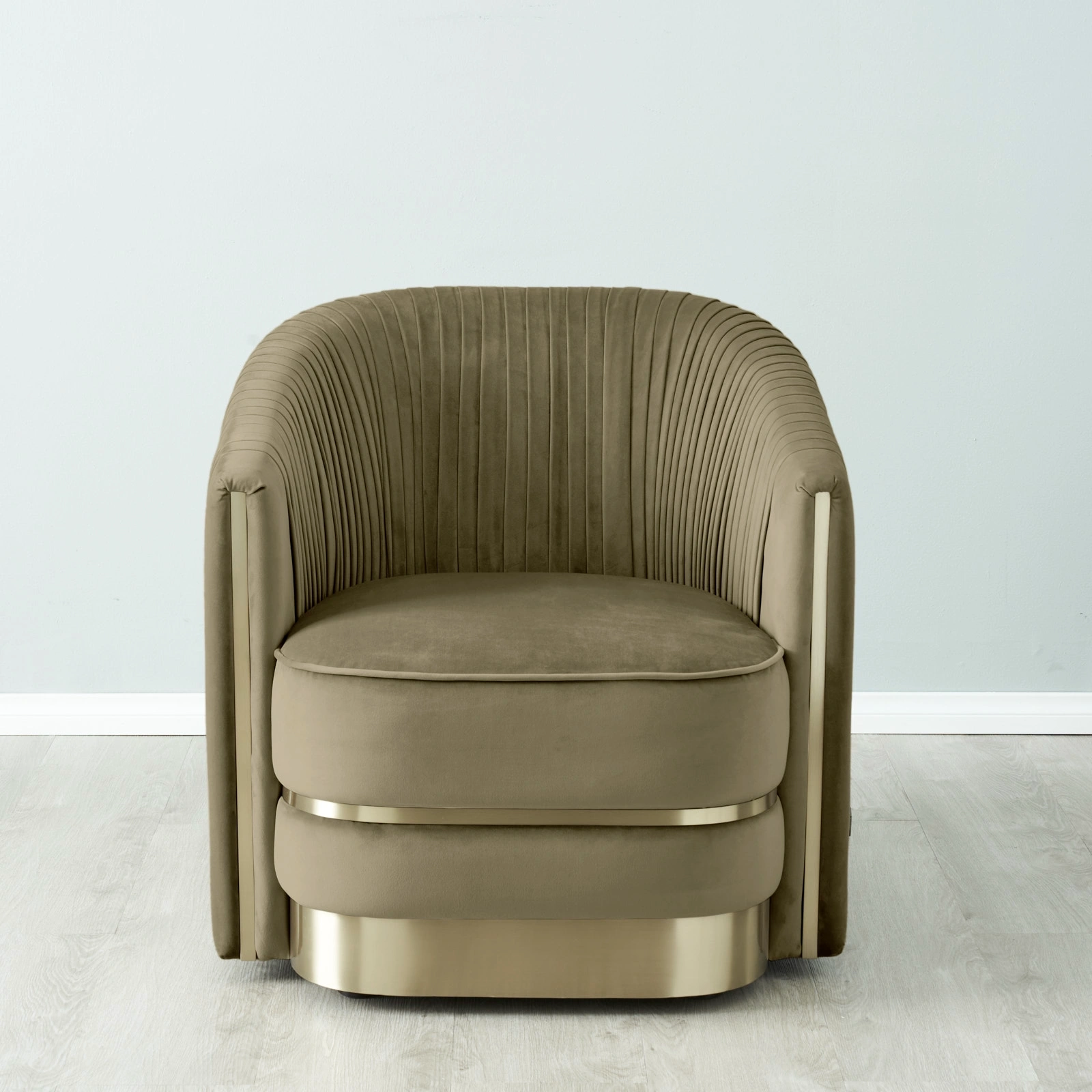 Crown Olive Green Velvet Occasional Chair