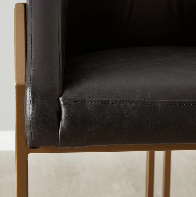 Laura Black Vegan Leather Dining Chair | Koala Living