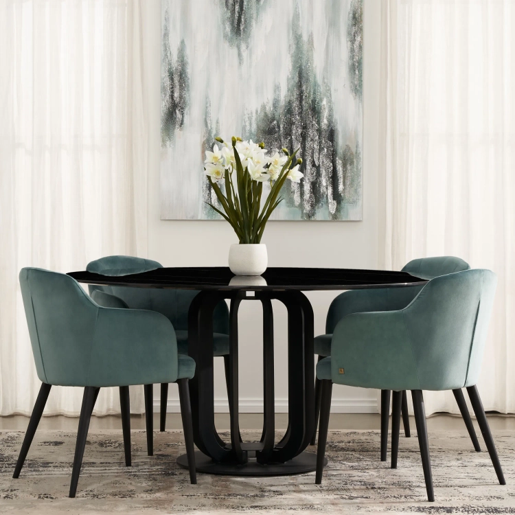 Lillian Black Marble Dining Table | Koala Living