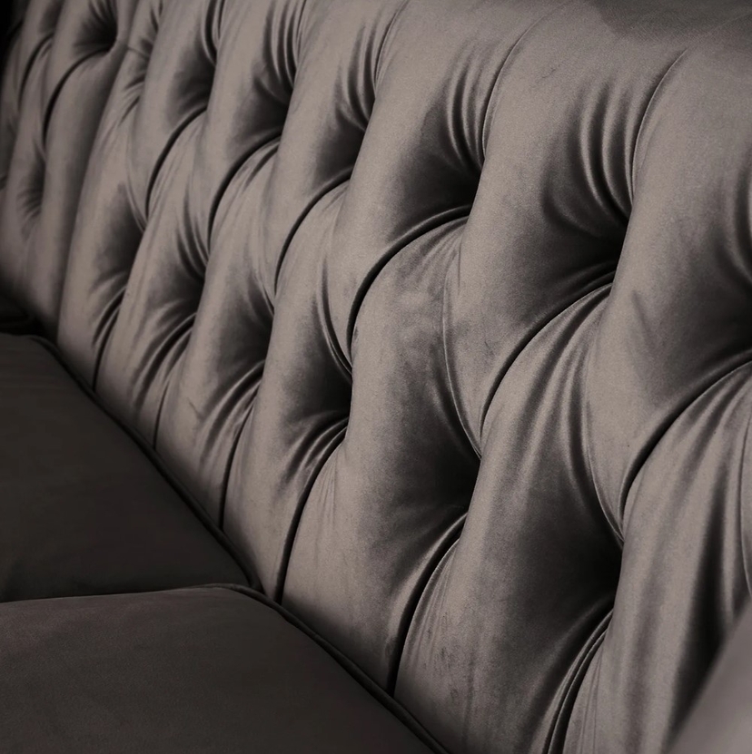 Audrey Mushroom Velvet Corner Sofa