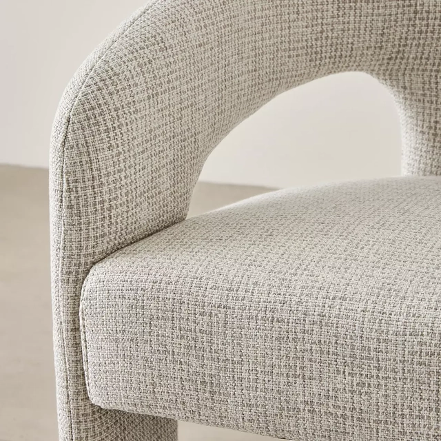 Delaney Dove Grey Woven Fabric Dining Chair