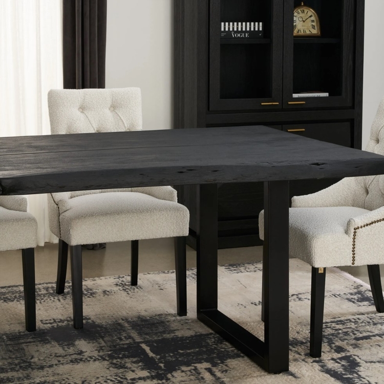 Dynasty Black Acacia Wood Dining Table