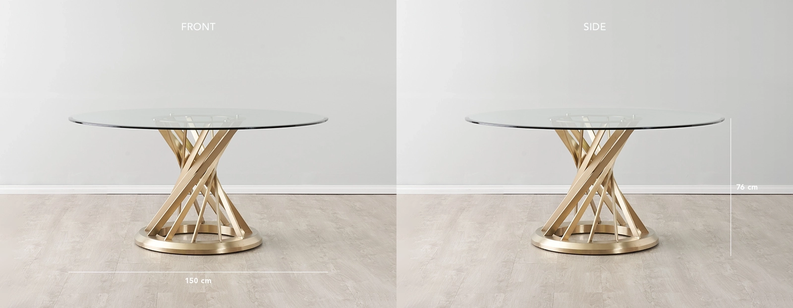 Louisa Brushed Gold Dining Table