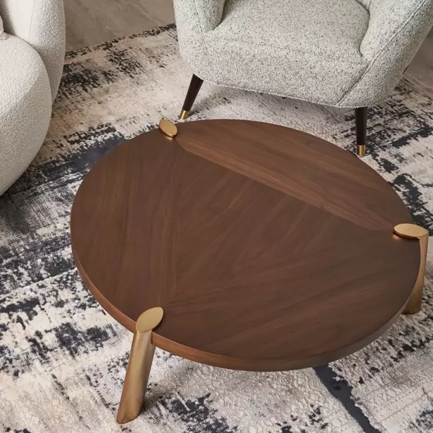 Dale II Round Coffee Table Large Brown | Koala Living