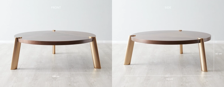 Dale II Round Coffee Table Large Brown | Koala Living