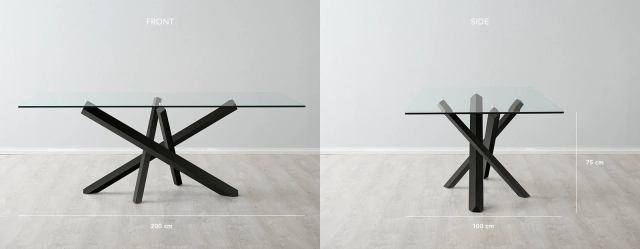 Lola Black Dining Table - Glass Top | Koala Living