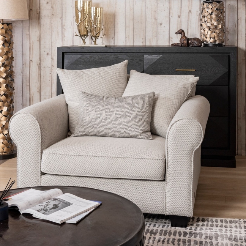 Laurie Ash Grey Fabric Single Seat Sofa | Koala Living