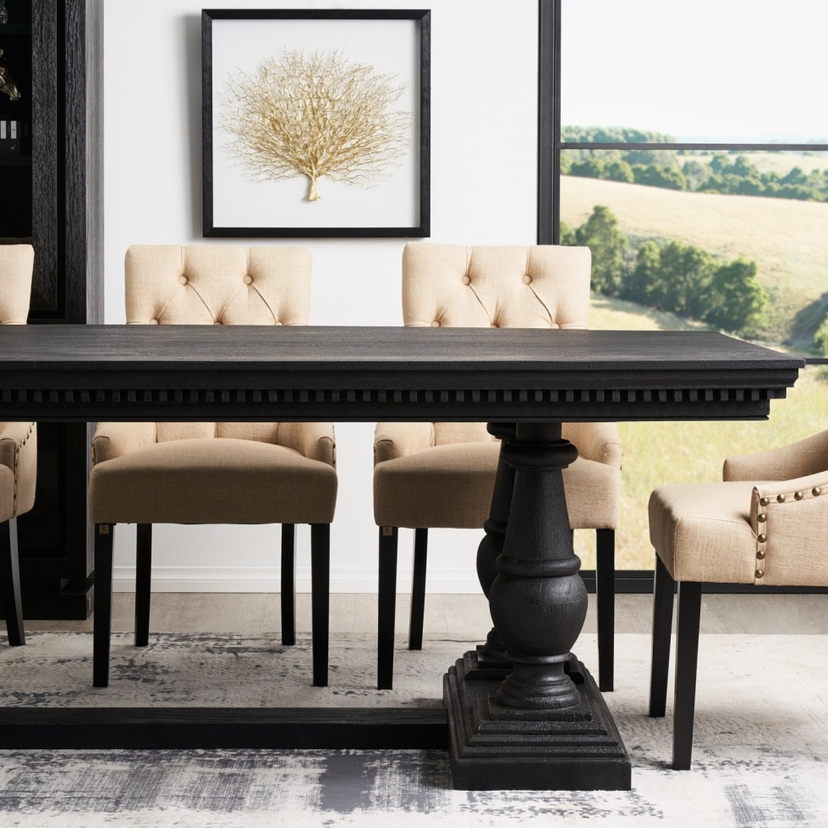 Genevieve II Matte Black Mango Wood Dining Table