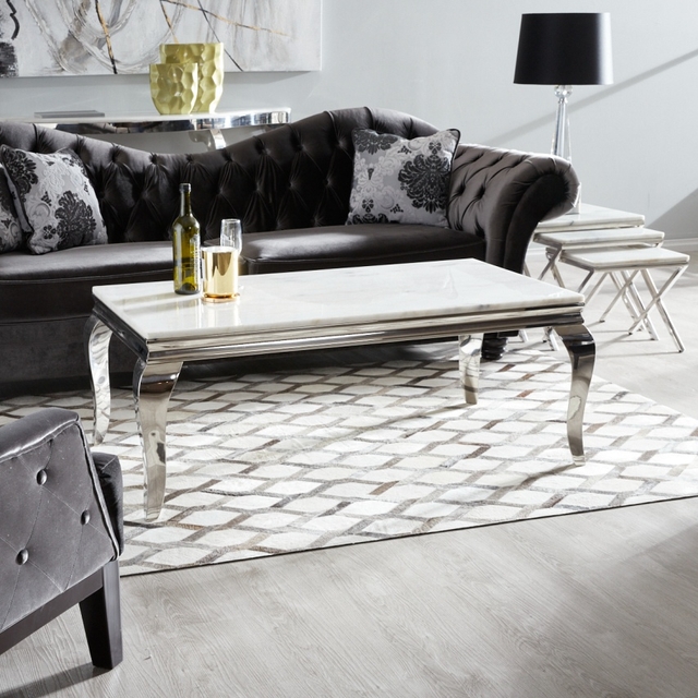 Marble Natural White Coffee Table | Koala Living