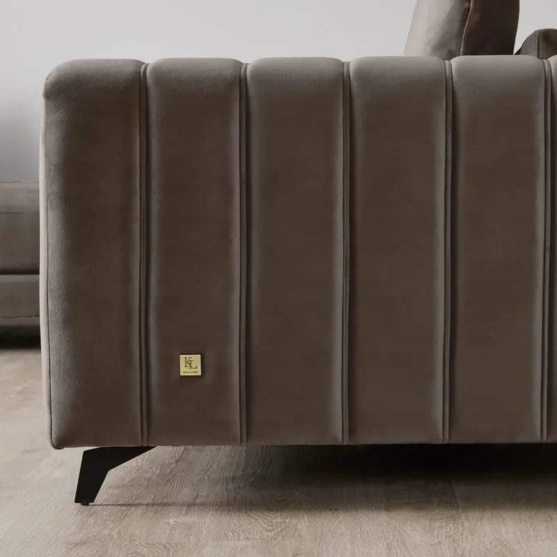 Jordan Mushroom Velvet Corner Sofa