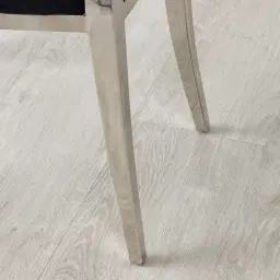 Flora Black Velvet Dining Chair - Stainless Steel Legs