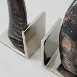 Tusk Natural Nickel Bookends 