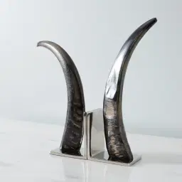 Tusk Natural Nickel Bookends 