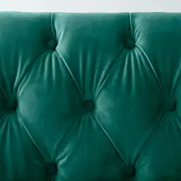 Vogue Peacock Blue Velvet 3-Seater Sofa 