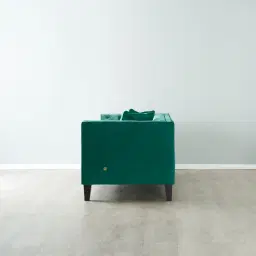 Vogue Peacock Blue Velvet 3-Seater Sofa 