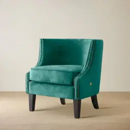 Vogue Peacock Blue Velvet Occasional Chair 