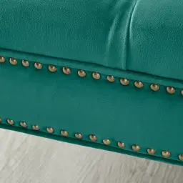 Vogue Peacock Blue Velvet Ottoman