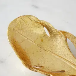 Golden Resin Leaf Platter