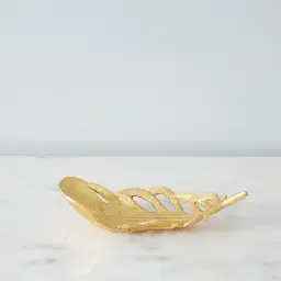 Golden Resin Leaf Platter