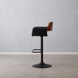 Zadar Black Vegan Leather Bar Stool