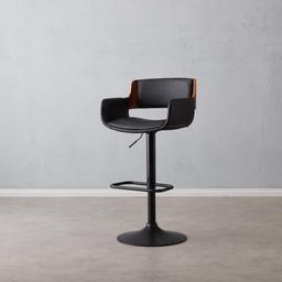 Zadar Black Vegan Leather Bar Stool