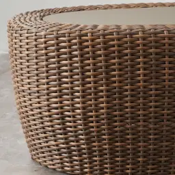 Juno Natural Brown Wicker Oval Coffee Table