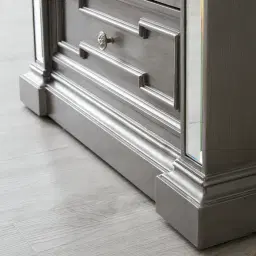 Solitude Antique Silver Bedside Table