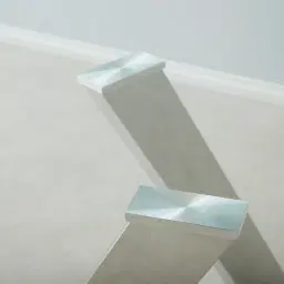 Jutta Glass 120cm Dining Table - Stainless Steel Legs