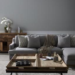 Catheryn Space Grey Fabric Right Chaise Lounge