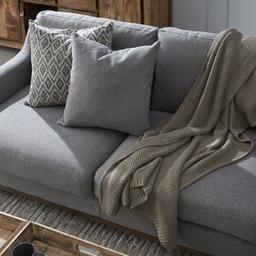 Catheryn Space Grey Fabric Right Chaise Lounge