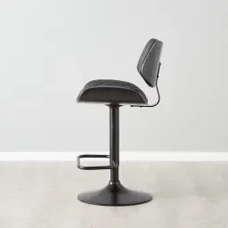 Cres Black Vegan Leather Bar Stool