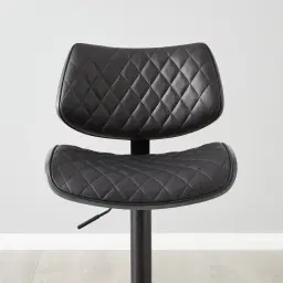 Cres Black Vegan Leather Bar Stool