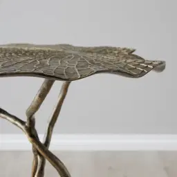 Dhara Antique Brass Finish Leaf Side Table