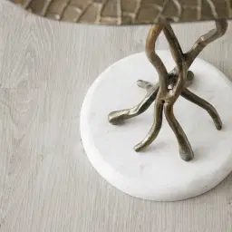 Dhara Antique Brass Finish Leaf Side Table