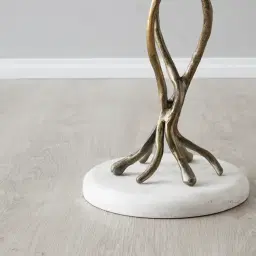 Dhara Antique Brass Finish Leaf Side Table