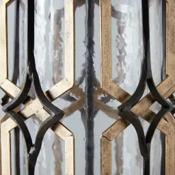 Diamante Antique Gold and Copper Metal Table Lamp - Cream Linen Lamp Shade