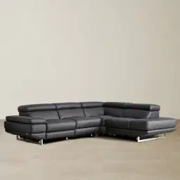 Aster Black Modular Right Chaise Lounge 