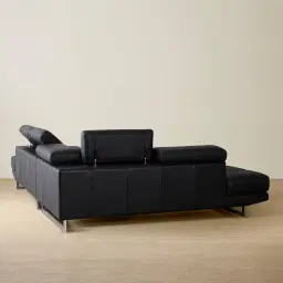 Aster Black Modular Left Chaise Lounge 