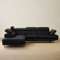 Aster Black Modular Left Chaise Lounge 