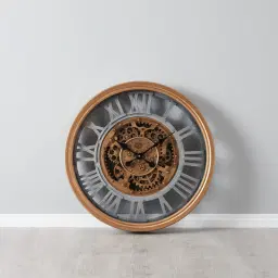 Franz Antique Brass Finish Round Clock 