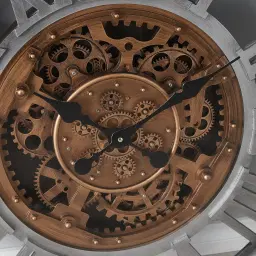 Franz Antique Brass Finish Round Clock 