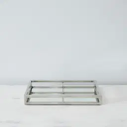Celia Rectangular Stainless Steel Mirror Tray