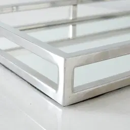 Celia Rectangular Stainless Steel Mirror Tray