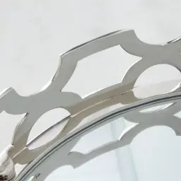 Elizabeth Silver Aluminium Round Mirror Tray 