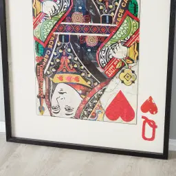 Queen Of Hearts Framed Paper Collage