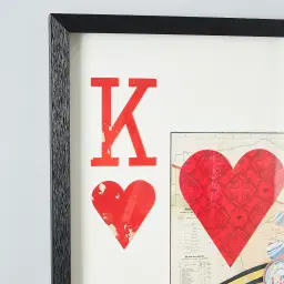 King Of Hearts Framed Paper Collage