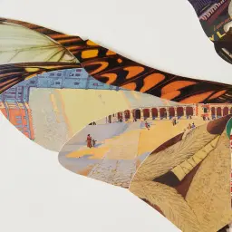 Rhino Beetle Framed Paper Collage