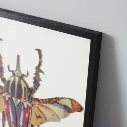 Rhino Beetle Framed Paper Collage