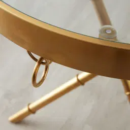 Sandringham Gold Side Table - Glass Top